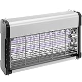 Mata insectos eléctrico para espacios interiores de hasta 60 m², con dos tubos de luz actínica de 10 W cada uno (potencia total: 20 W).