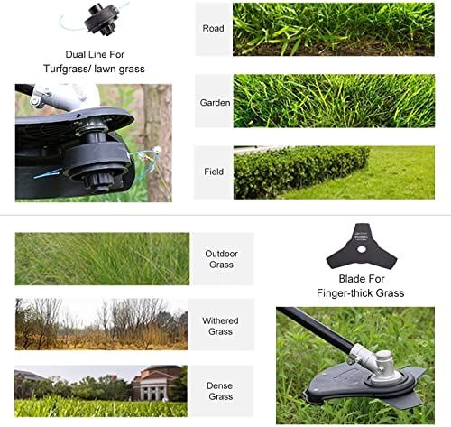 String Trimmer/Edger, 42.7Cc Gas Weed Eater With 16" Cutting Path, Starter Handle & Shoulder Strap Included #TOP2