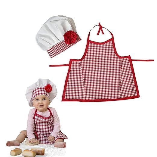 ARNIK FANCY DRESS Photo Shoot Chef Hat+Apron Outfits Photography Costume Kids Cosplay Clothes (3-4 years) (B0DB8SVJV9) Amazon Price History, Amazon Price Tracker