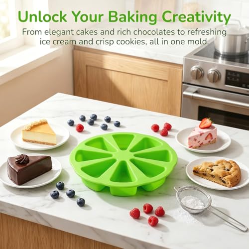 Plaque de cuisson flexible silicone 8 cavités vert pour scones