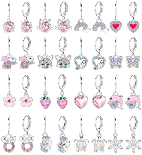 16 Pairs Hypoallergenic Surgical Steel Earrings for Girls -...