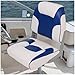 GOCAPTAIN 2 Pack Low Back Boat Seats with Stainless Steel Screws, Fold-Down Fishing Chair for Sightseeing Boat, Speedboat, Canoe - Blue/White