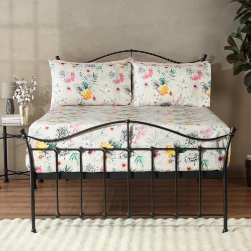 Image of Bedsheet Set | GOTS Certified 100% Organic Cotton Percale | 200 TC | Breathable & Skin-Friendly (King, Prairie)