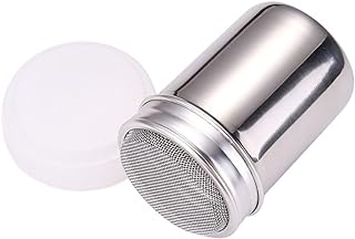Stainless Steel Powder Sugar Shaker Metal Salt Pepper Shakers Seasonings Spice Shakers with Lid Sifter for Cinnamon Cocoa Popcorn