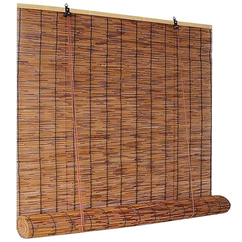 Personalizable Estores De Bambú, Cortinas de Caña Enrollables Natural, Persiana Enrollable Filtrado De Luz/Impermeable/Anti-UV 60 80 100 120 150 160cm para Terraza Jardín