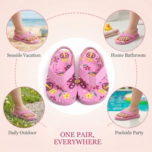 Image of Boys Girls Strap Flip Flops Sandals Cute Cartoon Unicorn Shark Toddler Flip Flop Kids Pool Beach Flat Slide Summer Water Shoes