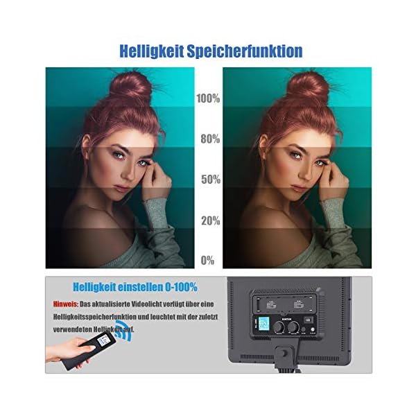 SAMTIAN LED Video Licht, dimmbare zweifarbige 3000K-8000K led videoleuchte, Videobeleuchtungs-Kit mit verstellbarem… – Bild 5