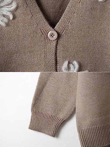 ebossy Women's Embroidery Floral Cable Knit Cardigans Button Down Artistic Aesthetic Sweater4