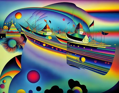 Surréalisme Kandinsky affiches sur toile premium 58x90cm art mural raffiné