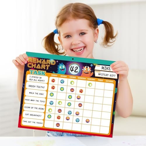 Tabla magnética de tareas infantil interactiva con hoja rígida y pegatinas duraderas 3