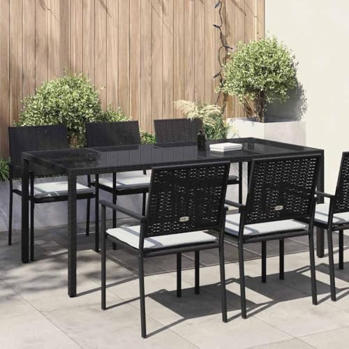 Table de jardin polyrotin noir 190 cm pour terrasse chic et patio - 3