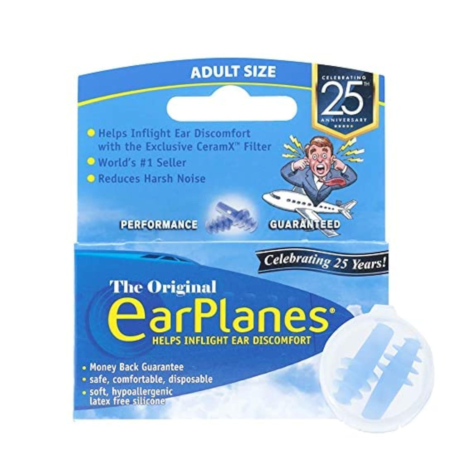 EarPlanes Adult Earplugs, Airplane Travel Protection