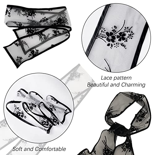 Rainflowwer 2Pcs Lace Headband Head Hair Scarf, Embroidered Lace Neck Scarf, Handbag Handle Fashion Scarf Neckerchief Hair Wrap,Christmas Gifts For Women Girls #TOP5
