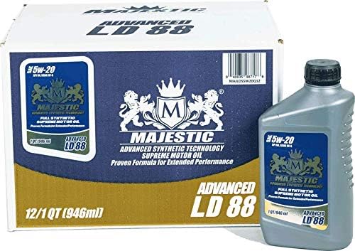 Majestic Lubricants - Aceite de motor sintético completo 5W-20, caja de 121 cuarto de galón