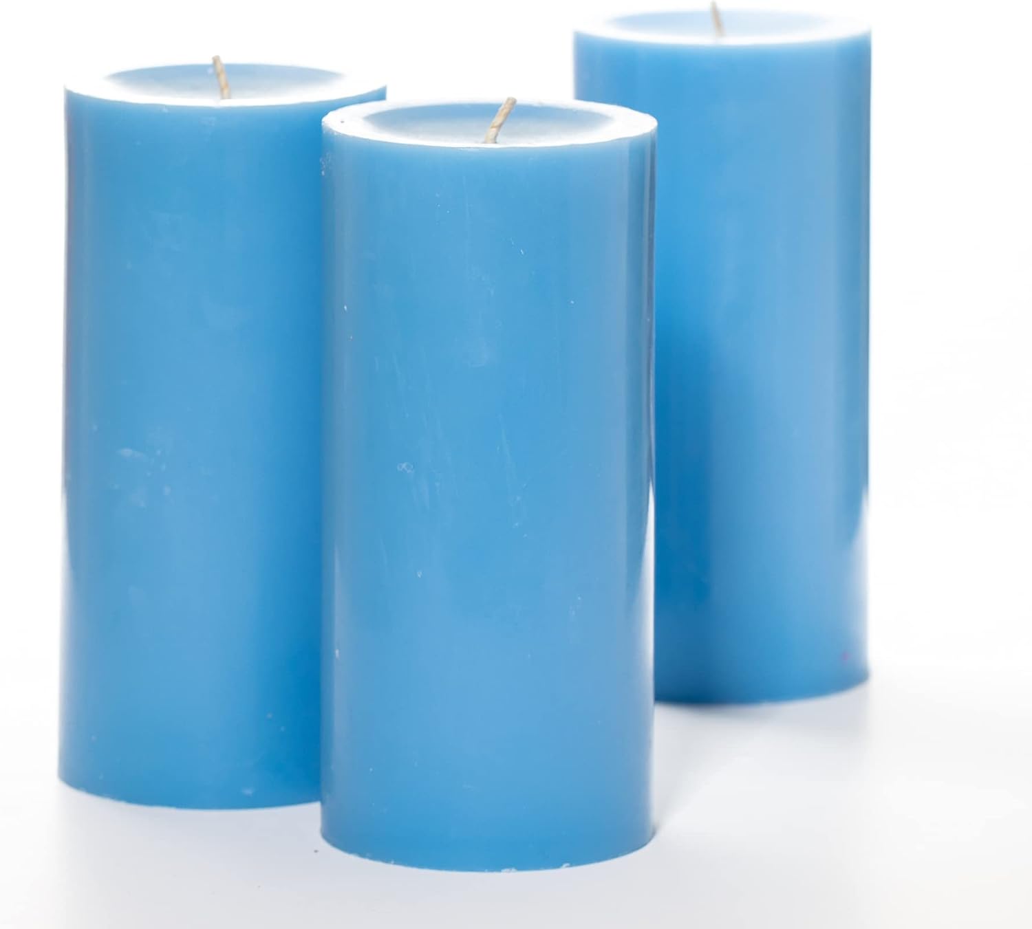 Richland Set of 3 Light Blue Pillar Candles 3" x 6