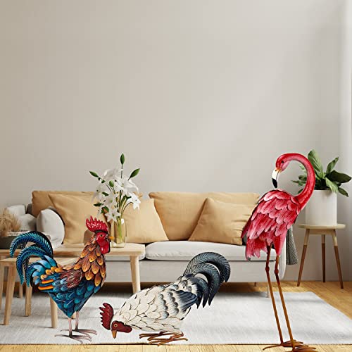Shorayn Metal Rooster Statues, Outdoor Garden Statues, Metal Chicken Decor, Garden Sculptures & Statues, Chicken Ornaments Yard Art #TOP4