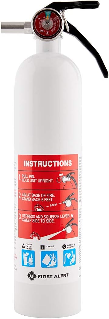 First Alert Fire Extinguisher | Marine Fire Extinguisher, White, FE1A10GR, 1-Pack, 14″