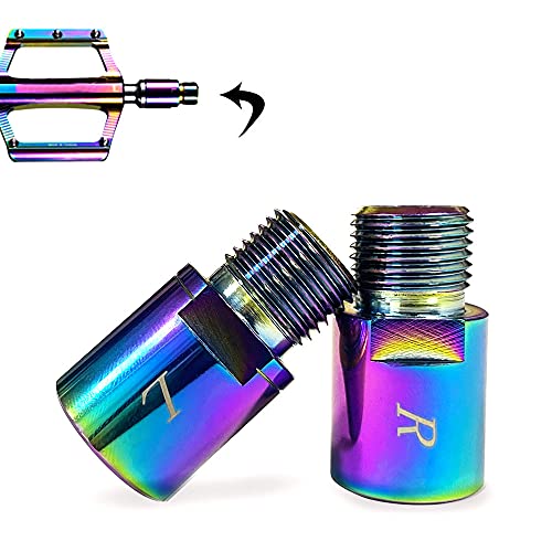 Prolongateurs de Pédales de Vélo, PeSandy 1 Paire d'Extensions de Pédales de Vélo en Acier Chrome-Molybdène Fit 9/16" Pédales Filetées Vélo SPD MT MTB BMX Vélo de Route de Route, Étendu 20mm/0.79in Cover