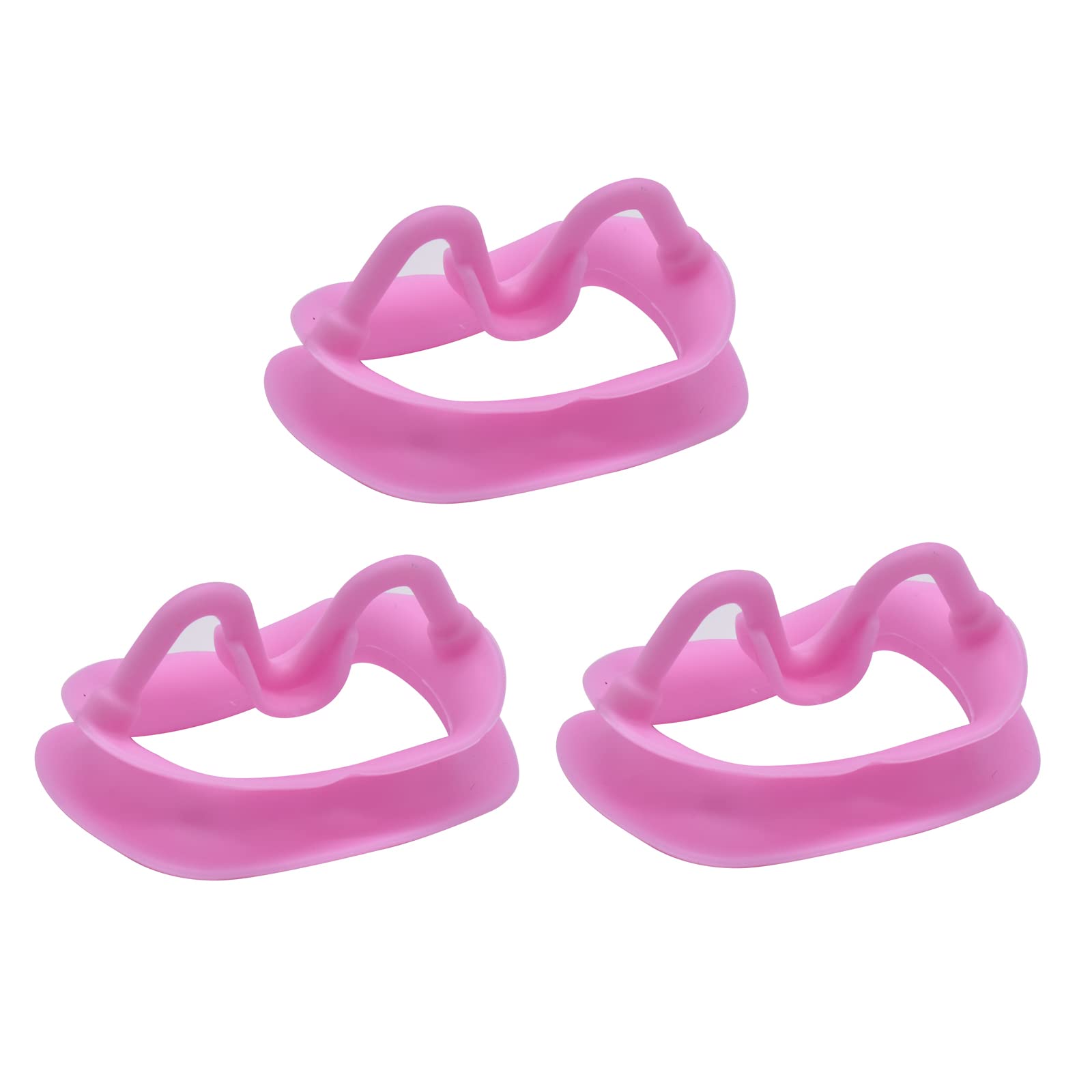 3 Pcs Silicone Mouth Opener, Dental Cheek Retractor for Teeth Whitening,Reusable Intraoral Lip Retractor (Pink)