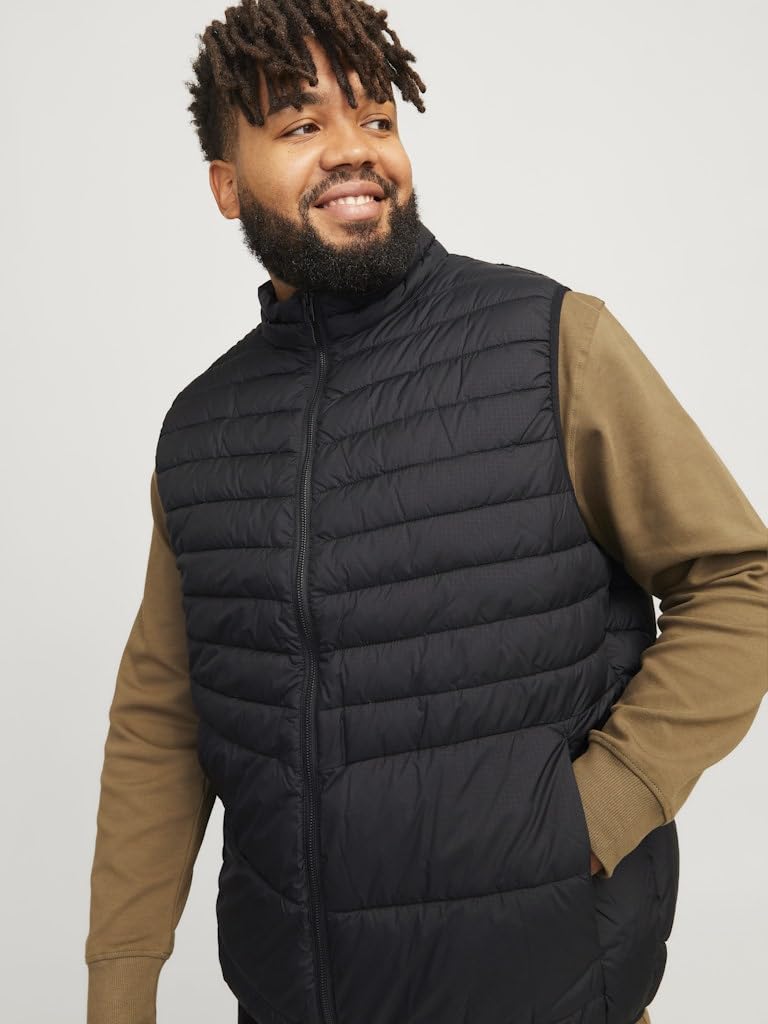 JACK&JONES PLUS Jjestate Packable Puffer Bw Collar Pls Gilet trapuntato da uomo