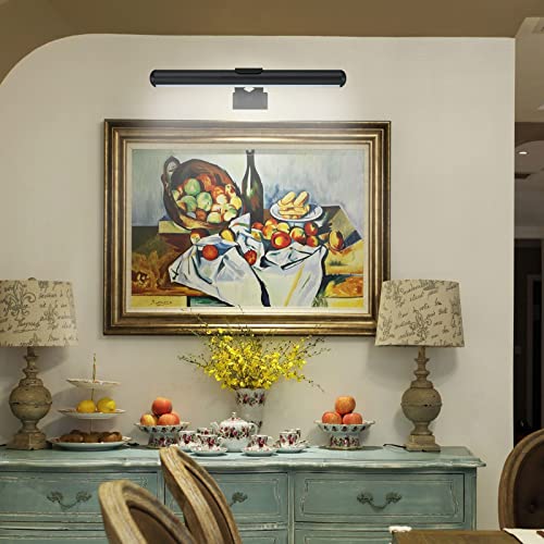 Image of Rechargeable Picture Light Battery Operated, Wireless Painting Light with Remote Control,Metal Art Light Dimmable Display Lamp,3 Modes with Timer for Dartboard Frame Picture Gallery