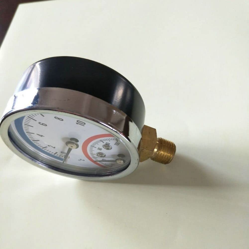 Manomètre de température, entrée 120°C, manomètre de température avec filetage G1/4, 0-10 bar