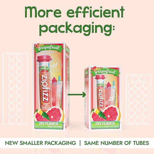 Image of Zipfizz Daily Energy Drink Powder, Pink Grapefruit, 20 Pack | 3-in-1 Sustained Energy, Rapid Hydration, and Essential Vitamins | Sugar-Free | Electrolyte Powder | Contains Vitamin B-12 & Antioxidants