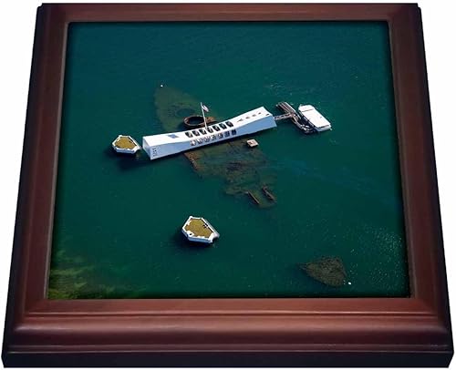 3dRose Pearl Harbor Uss Arizona Memorial Oahu Hawaii Salvamanteles con azulejos de cerámica, 8 x 8 pulgadas, natural