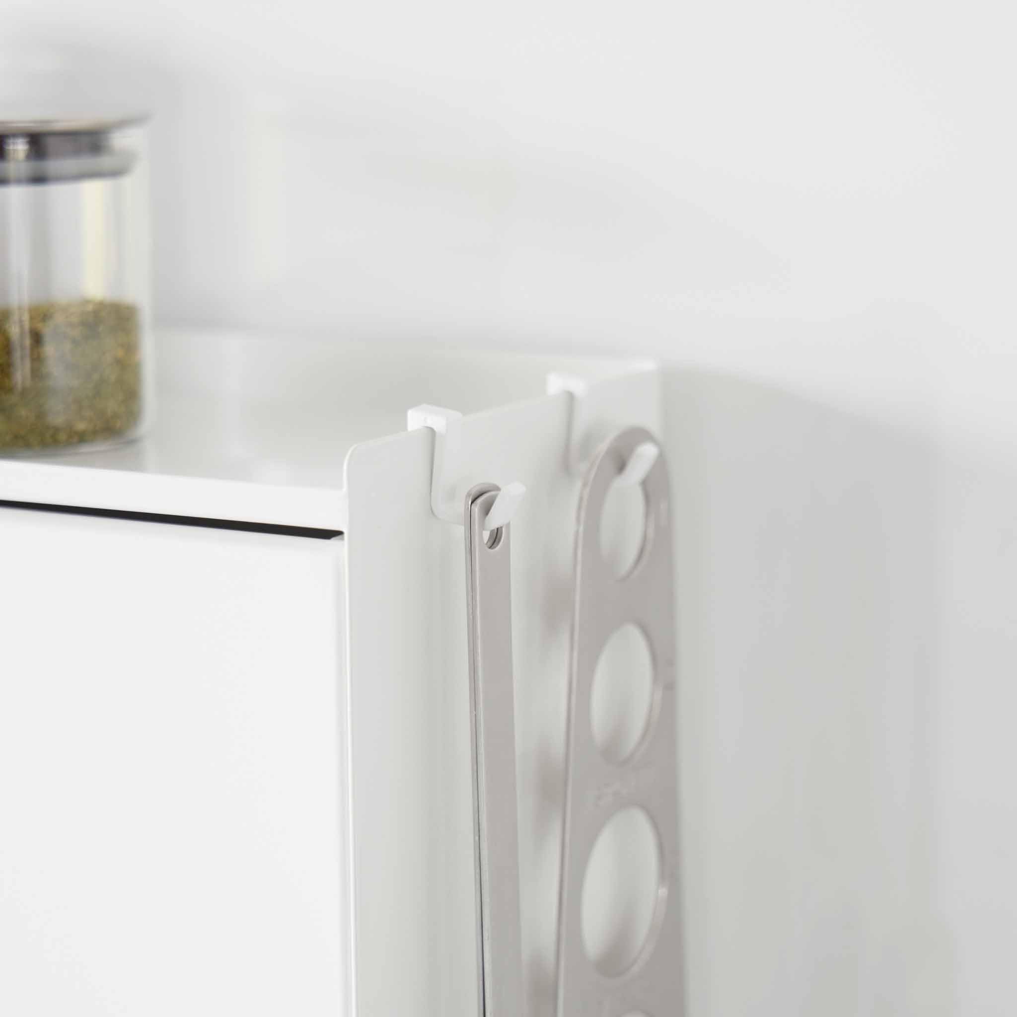 YAMAZAKI 2009 TOWER 3Tiered Seasoning Rack, white, Steel/POM Resin, 38 x 16.3 x 49.2 cm