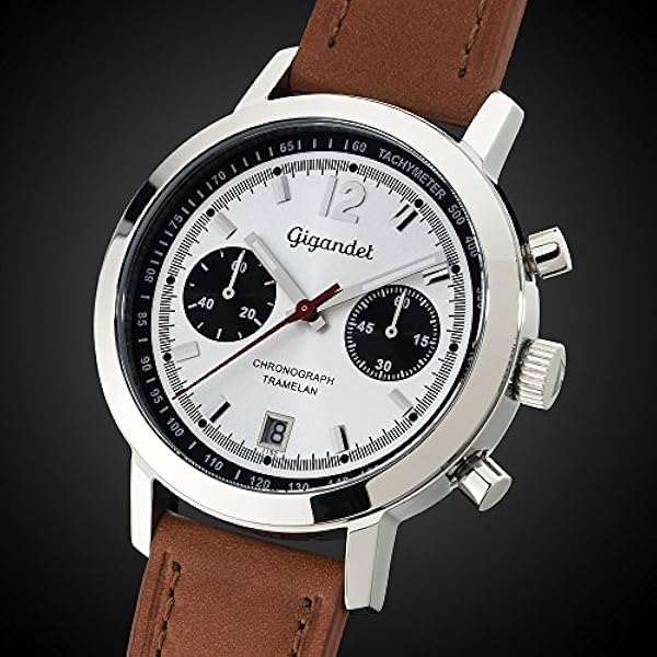 Gigandet Tramelan herr kvartsur kronograf analog datum brunt silver G10-004