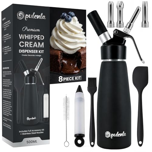 Premium Whipped Cream Dispenser with Nozzles and Accessories