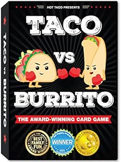 Taco vs Burrito - The Wildly Popular Surprisingly Strategic Card Game Created by a 7 Year Old - A Perfect Family-Friendly Party Game for Kids, Teens & Adults.