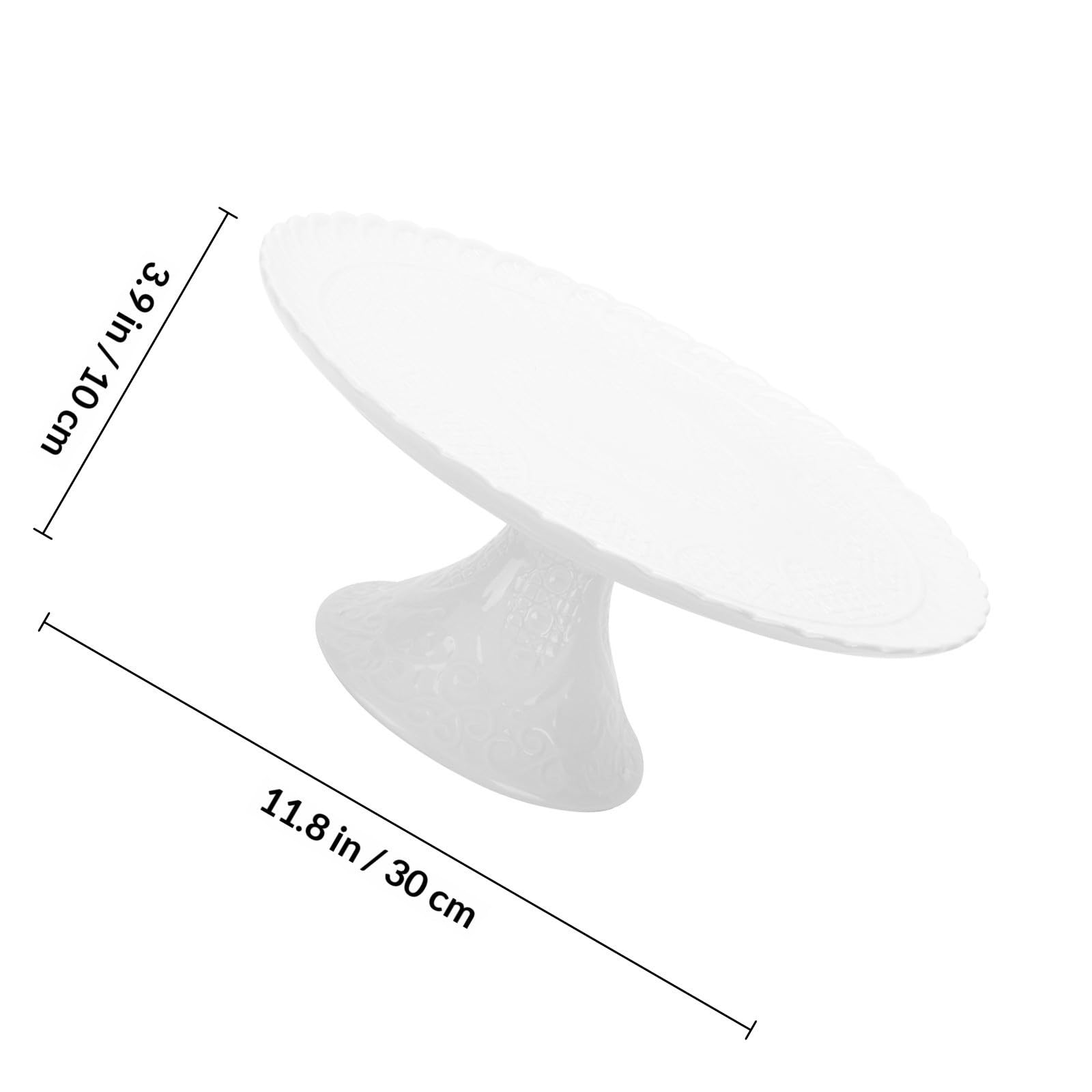 Alzatina per Dolci in Ceramica Beige Decorazione a Rilievo, Leggera e Elegante, per Esposizione di Cupcake e Dolci a Feste e Compleanni