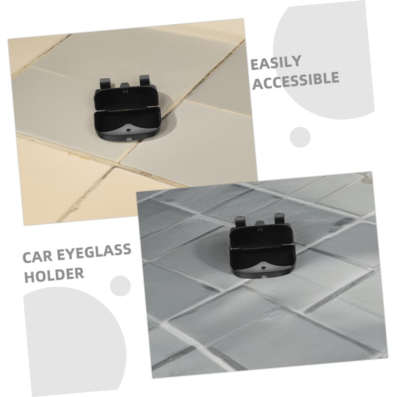 2 pièces Étui à Lunettes Auto Organisateur de Pare Soleil pour Lunettes de Soleil Vue Boîte de Rangement Rigide à Fixation Rapide sur Visor Accessoire Multifonctionnel pour