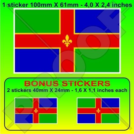 Lincolnshire Flagge Aufkleber – 10,2 Cm Vinyl – UK England Auto Sticker