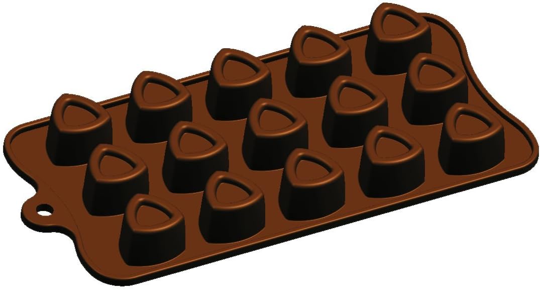Fat Daddio's 3 Corner Pastry/Ha-Mmantash Silicone Chocolate Mold, 15-Piece Per Mold by Fat Daddios