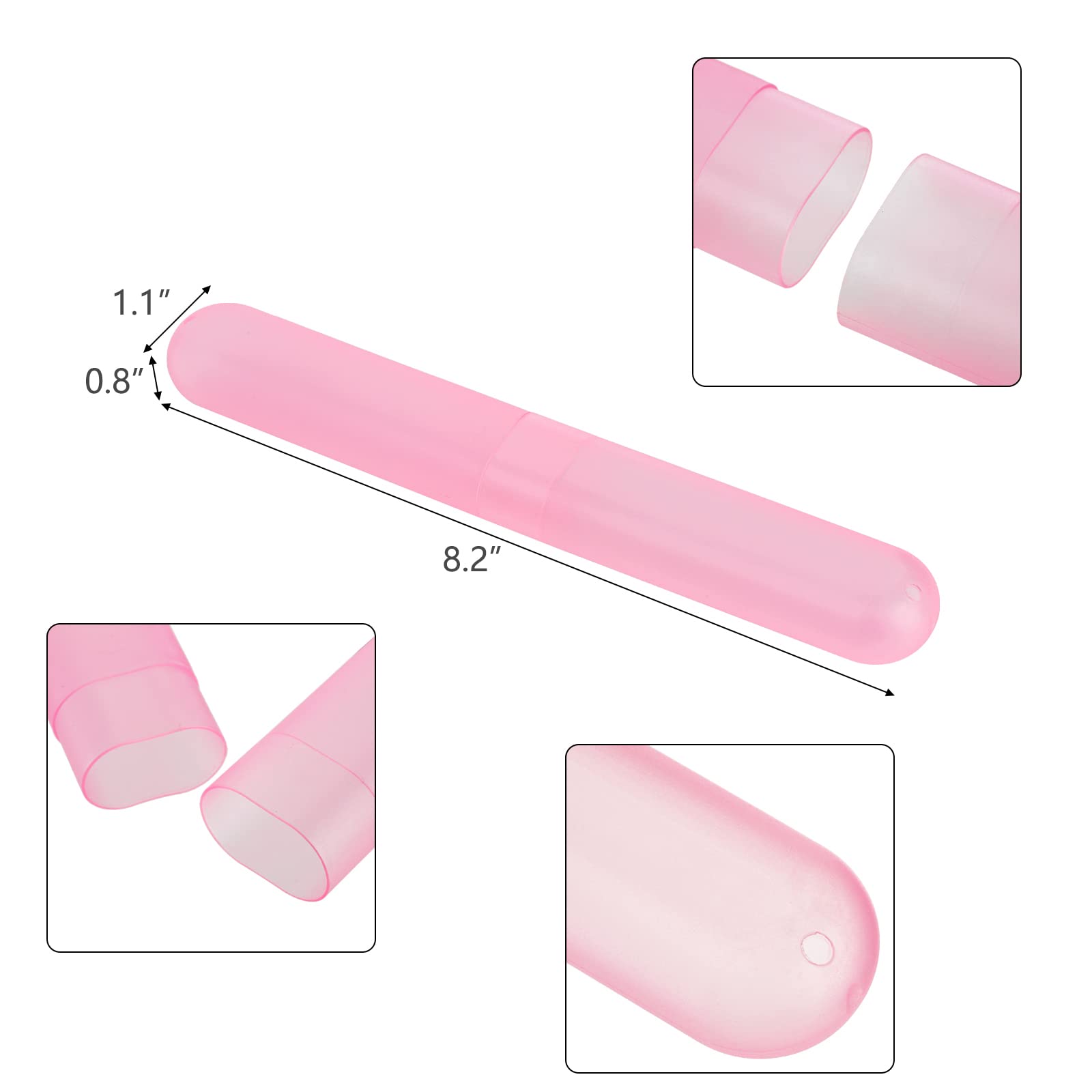 Hedume Estuche de cepillo de dientes de viaje de 35 piezas, 7 colores, portátil, de plástico, a prueba de polvo, transpirable, para viajes, camping, hogar, escuela, negocios