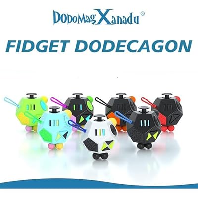 PILPOC Fidget Cube Dodecagon - Fidget Toys 12 Sides, Reduce Anxiety, Anti-Stress Cube for Adults, Toy for Adults, Autism, ADHD Children, Tools, Satisfying Object (Black PILPOC Fidget Cube Dodecagon - Fidget Toys 12 Sides, Reduce Anxiety, Anti-Stress Cube for Adults, Toy for Adults, Autism, ADHD Children, Tools, Satisfying Object (Black