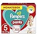 Pampers Windeln Pants Größe 5 (12-17kg) Baby-Dry, Junior, 132 Höschenwindeln mit Stop- und Schutz Täschchen, MONATSBOX