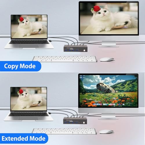 Commutateur KVM double écran vertical HDTV concentrateur USB 3.0 métal - 2