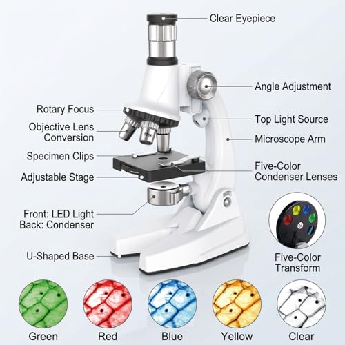 Microscope pour enfants 1200X pour s'éloigner des écrans grâce aux sciences - 3