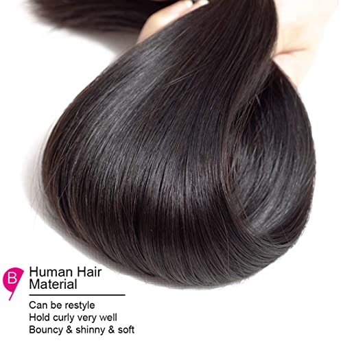 Straight Bundles Human Hair 22 24 26 Inch 9A Grade Straight Human Hair Bundles 100% Unprocessed Brazilian Virgin Remy Hair Straight Human Hair Bundles Hair Extensions Natural Color #TOP2