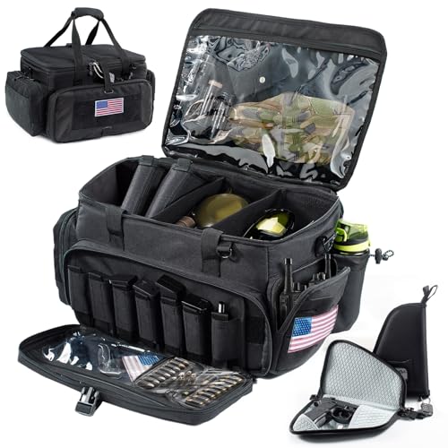 VIGEGARI Tactical Pistol Range Bag with 3 Cases