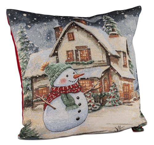 formano Weihnachtskissen 45 cm mit Schneemann-Motiv Deko Kissen mit...
