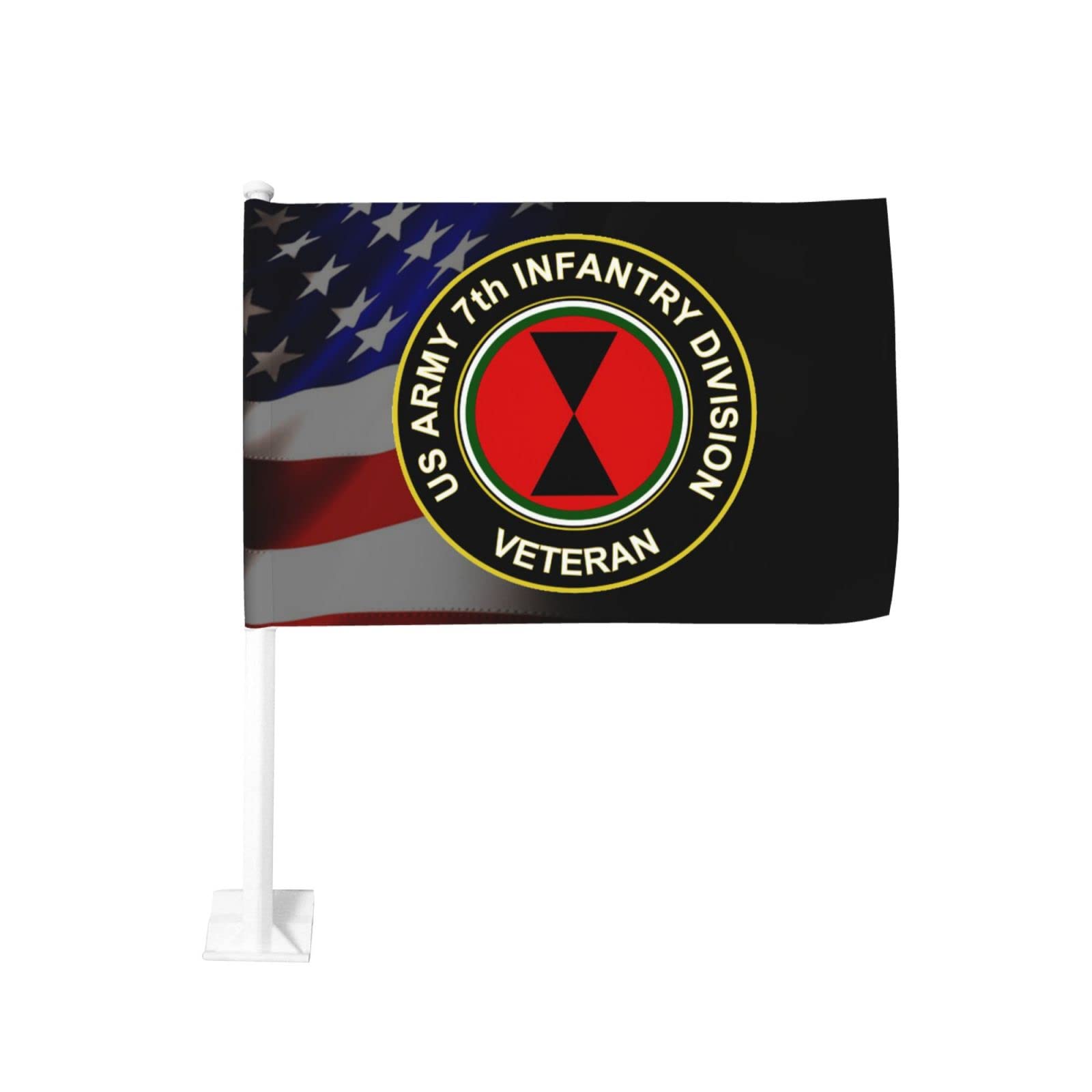 US Army 7th Infantry Division Veteran 100% Polyester Fabric With Printing For Indoor Outdoor Decoration