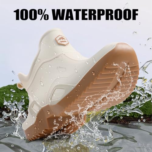 Short rain boots men waterproof deck boots for women ankle fishing boot comfortable garden work shoes lightweight chelsea boot for Boating Camping Sailing2