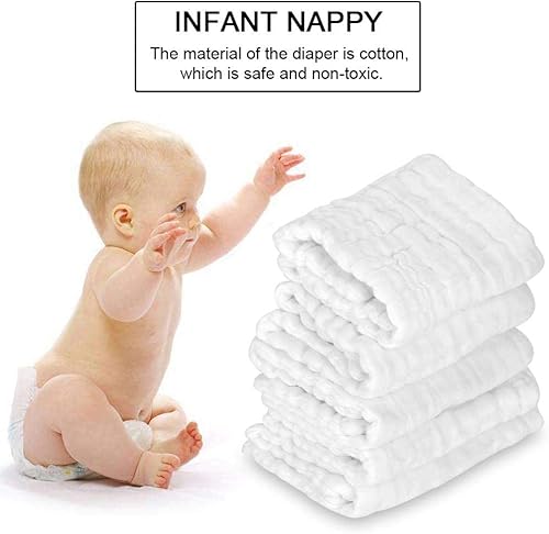Miniatura 3 de 5 pañales de algodón para recién nacidos, transpirables, multifuncionales, lavables, reutilizables, toalla de peluquería para niños y niños pequeños