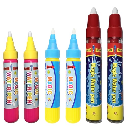 OHREN 6 Unidades Bolígrafos Mágicos de Agua de Repuesto, Rotuladores Mágicos para Bebés y Niños, Rotuladores de Agua Lavables, Agua Mágica, Rotuladores No Manchan, Diseño Educativo, Juguete de Regalo