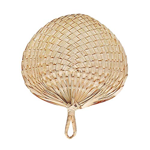 XIYAO Éventail Vintage Tissé à la Main Naturel Feuille de palmier Ventilateur Portable Ventilateur pour Camping Randonnée Accueil Décoration Cover
