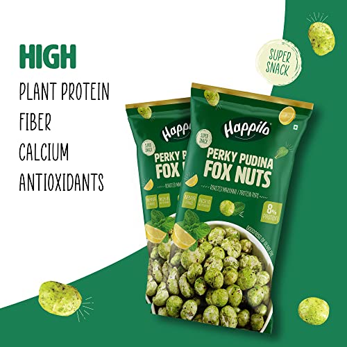 Image of Happilo Premium Super Snack Makhana Perky Pudina 25g, Roasted Foxnut Healthy Snack Low Calorie Gluten Free and Vegan